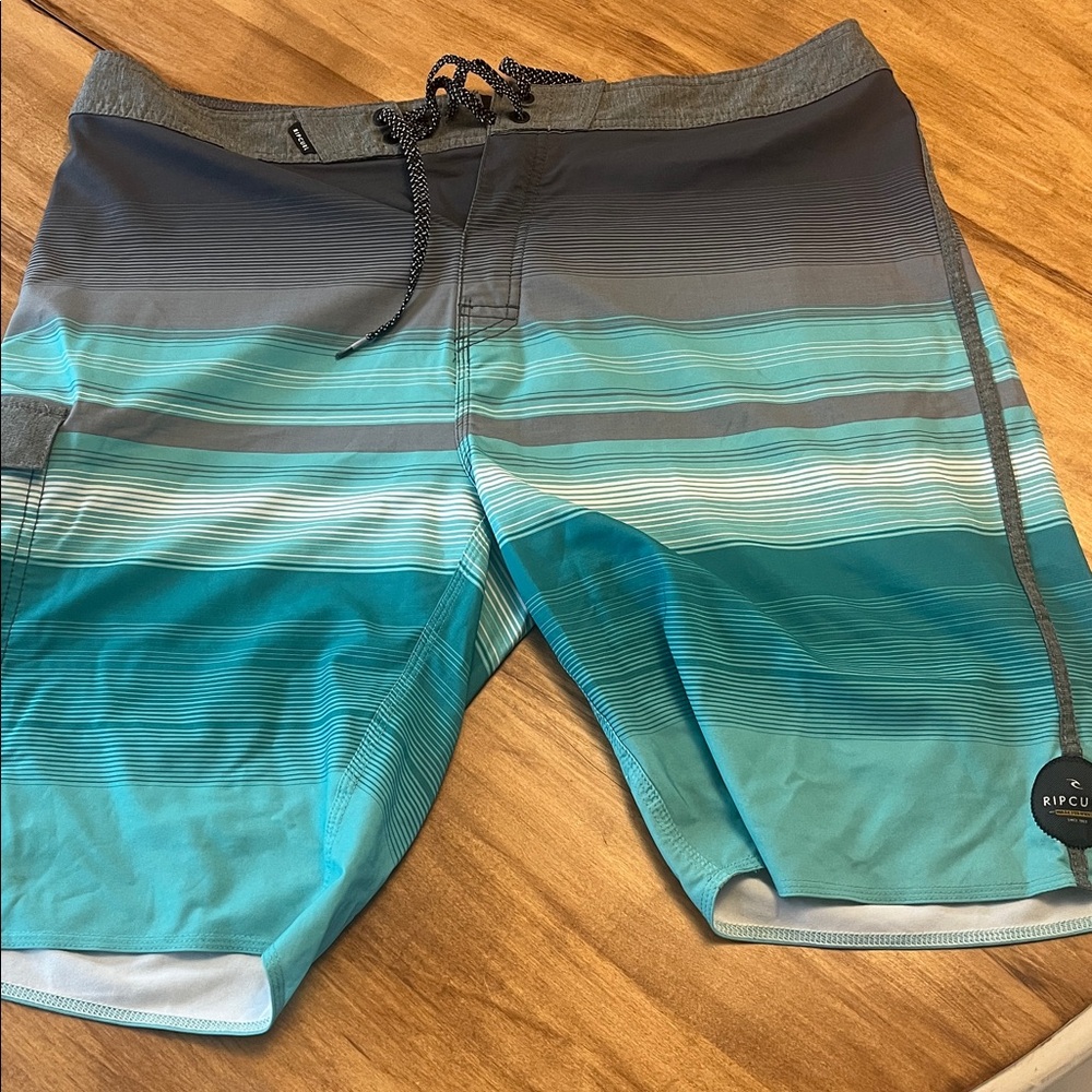 Rip Curl Aqua and Gray Gradient Board Shorts